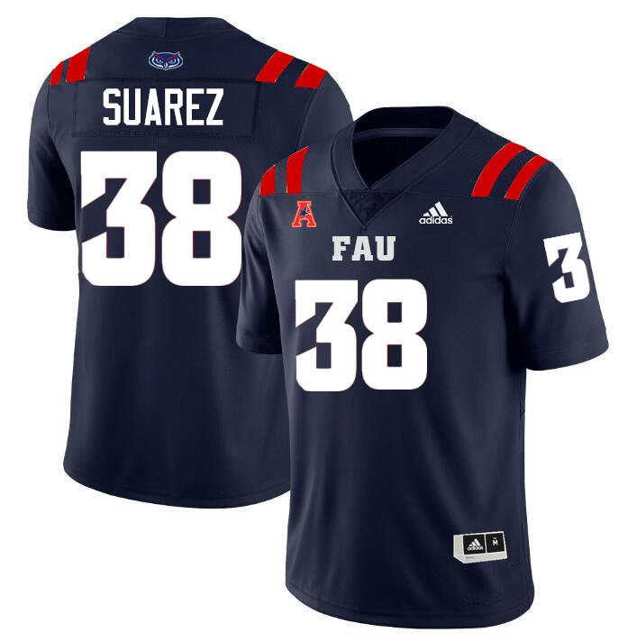 Morgan Suarez FAU Jersey,Florida Atlantic Owls Football Jersey,Uniforms,Gears-Navy